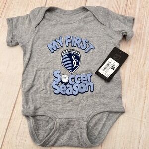 Outer Stuff Kansas City Sporting My First Soccer Season Gray Baby Bodysuit 12M